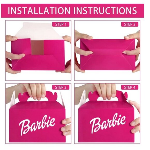 Custom hotpink Party Gift Box Set: Candy Boxes- Birthday Party favors & Decor - Picture 2 of 4